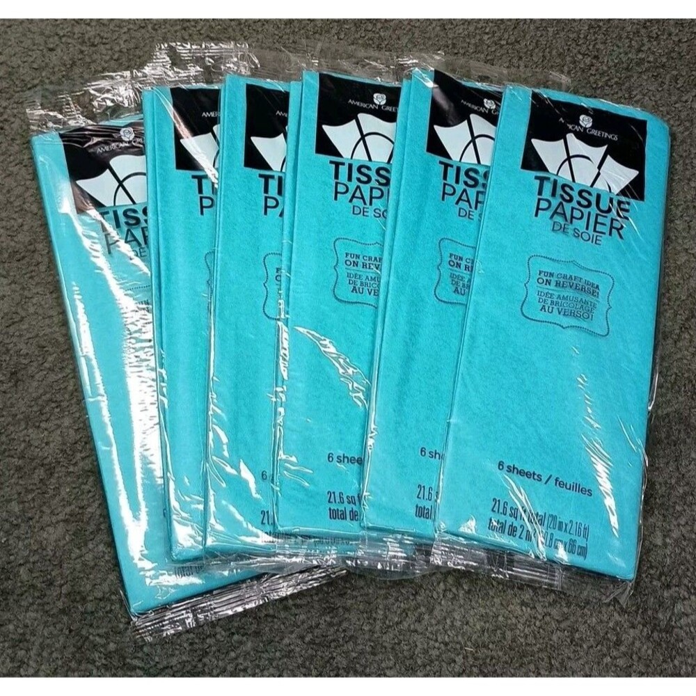 American Greetings Green Tissue Paper 20 in x 2.16 ft - Lot of 6 (6 Sheets/Pk.)